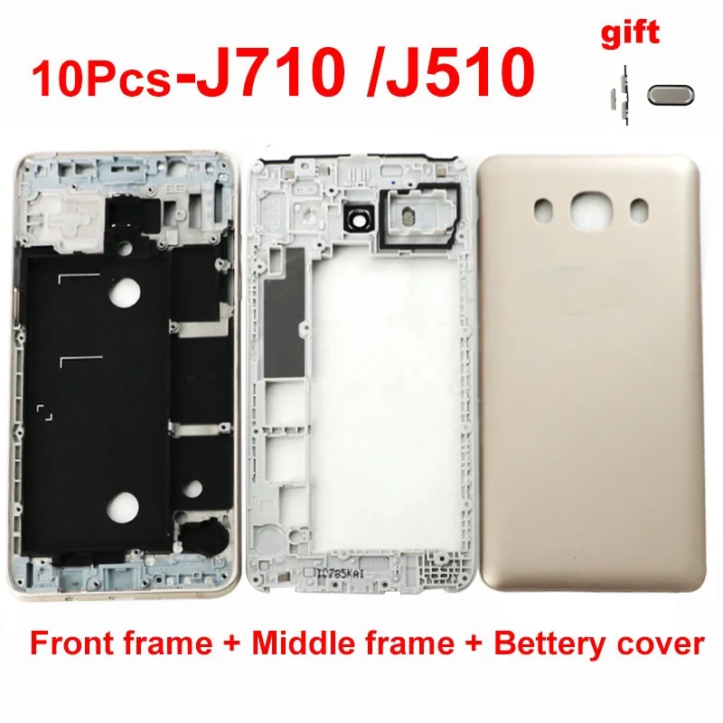 

10 шт. средняя рамка задняя крышка батарейного отсека Корпус для Samsung Galaxy J5 J7 2016 j510 j710 2016 задние сменные детали