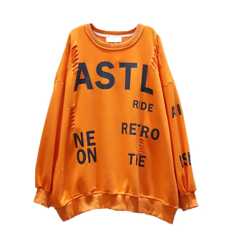 

XITAO Letter Sweatshirt Fashion New Women Pullover Pleated 2020 Winter Goddess Fan Print Elegant Casual Sweatshirt ZXR1492