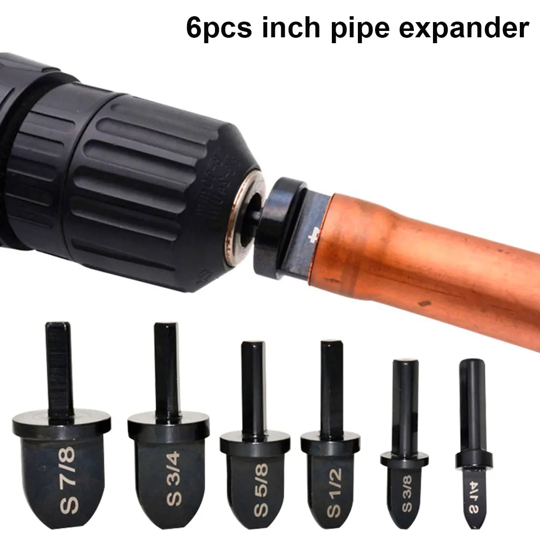 

6 шт., экспандер для труб кондиционера, 7/8, 3/4, 5/8, 1/2, 3/8, 1/4 дюйма