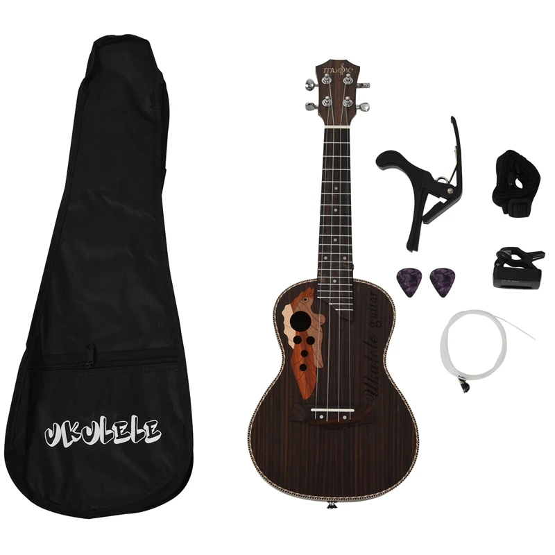 

Concert Ukulele Kits 23 Inch Rosewood Ukulele 4 String Mini Hawaii Guitar With Bag Tuner Capo Strap Stings Picks For Beginner Mu