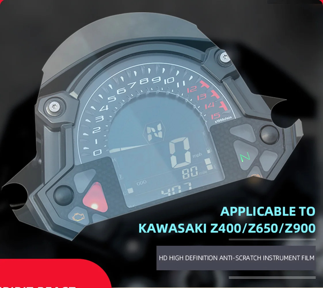 

Motorcycle Speedometer TPU Scratch Proof Protection Film Dashboard Screen Instrument for Kawasaki Z400 Z650 Z900