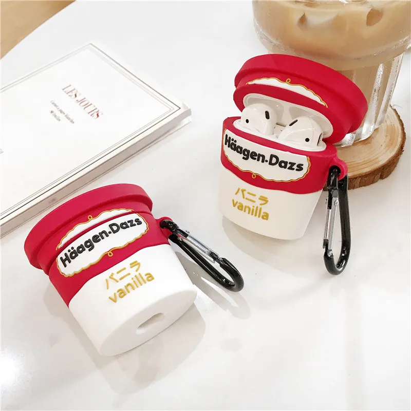 Милый Haagen Dazs мороженого коробка для чашек Беспроводной Bluetooth наушники чехол Airpods 2