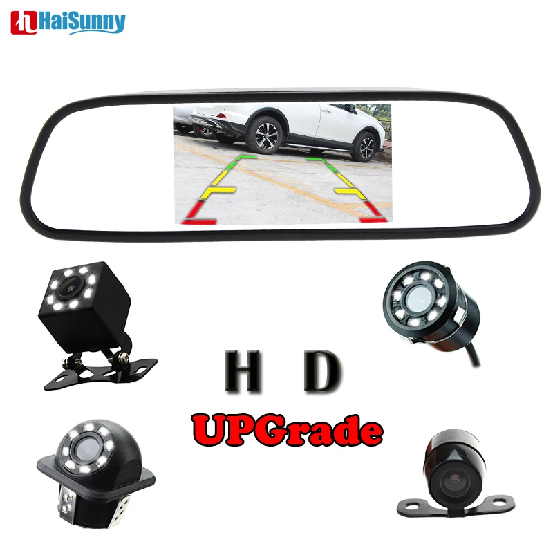 Цветное Автомобильное зеркало заднего вида HaiSunny с высоким разрешением 800*480 5 &quotTFT