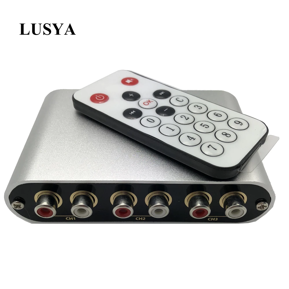 

Lusya 3 Input 1 Output / 1 Input 3 Output RCA Audio Input Signal Selector Remote Switch For Amplifier with Remote Control D1-003