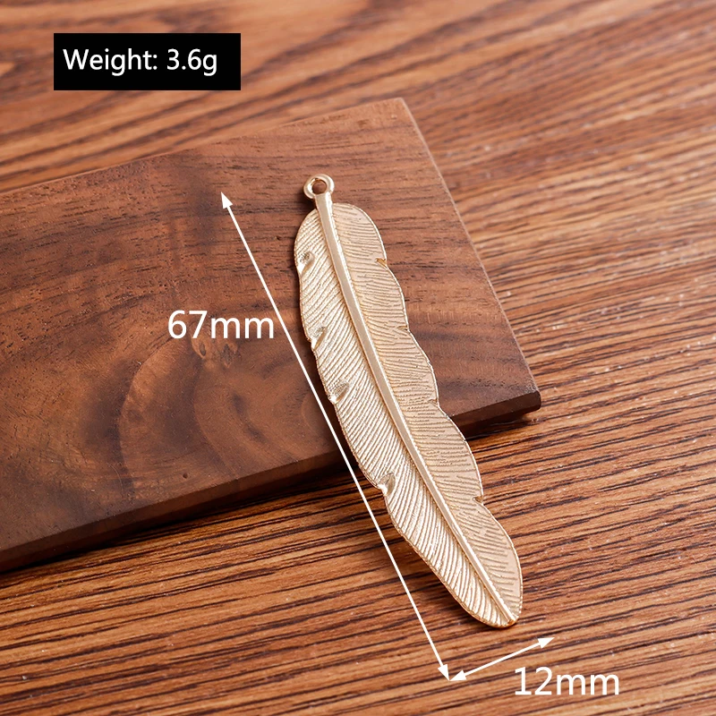 

5pcs 12*67mm Trendy Feather Charms for Earrings Pendants Bracelets Plumage Charms Accessories DIY Jewelry Making Handmade Craft