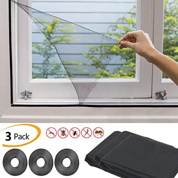 

3 Pack Fly Mosquito Window Net Insect Mesh Window Screen Net Indoor Mesh Bug Mosquito Net Easy To Fit With Tape Home Textile