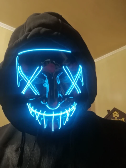 Неоновая маска для глаз светодиодный светильник Вечерние Маски лица веселые