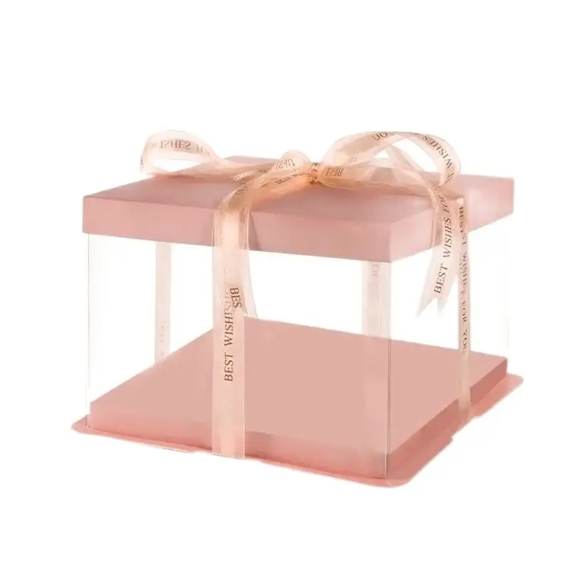 Прозрачные упаковочные коробки для торта на день рождения подарочная упаковка