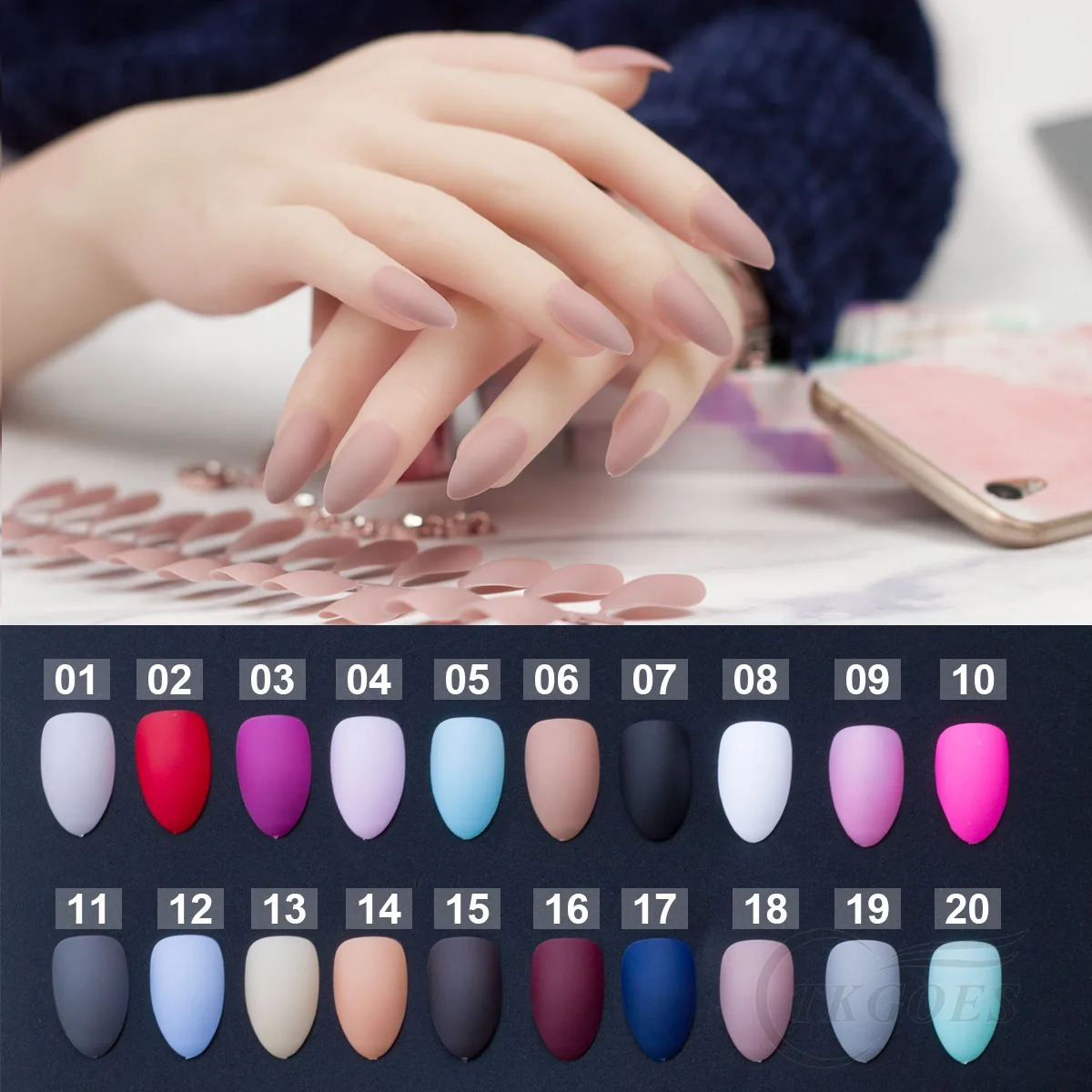 Модные 24 шт шпильки накладные ногти острые яркие цвета поддельные для