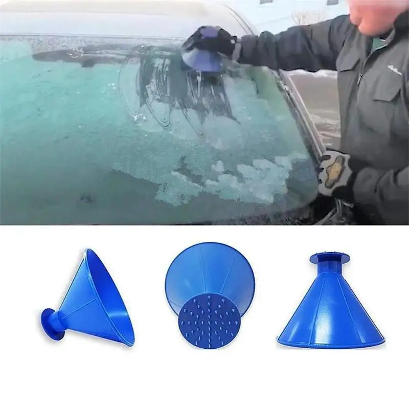 

2020 New Winter Auto Car Magic Window Windshield Car Ice Scraper Shaped Funnel Snow Remover Deicer Cone Tool Scraping A Round