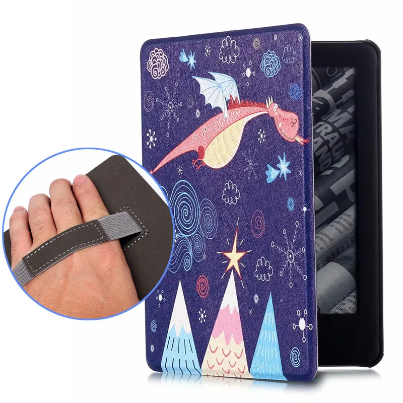 Ультратонкий кожаный жесткий чехол с рисунком для Kindle 2019 10 го поколения Paperwhite
