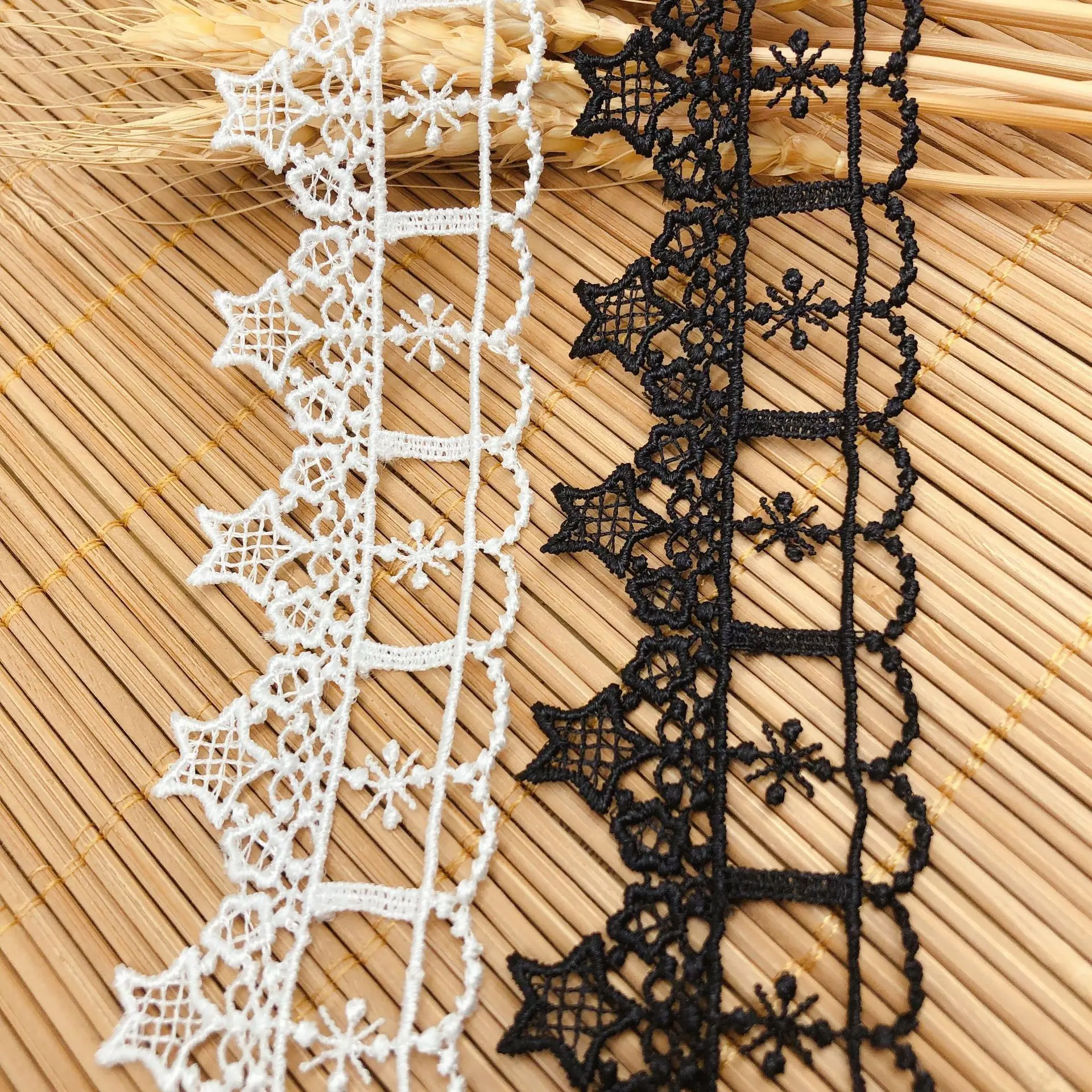 15 ярдов/партия 36 мм высококачественные изысканные черные/белые водорастворимые