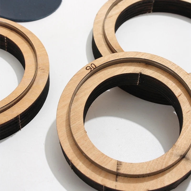 

R58E 5 Pieces Wooden Die Cutting Leather Mold Round Shape Cutting Mold for Bag Keychain Jewelry DIY Leather Crafts