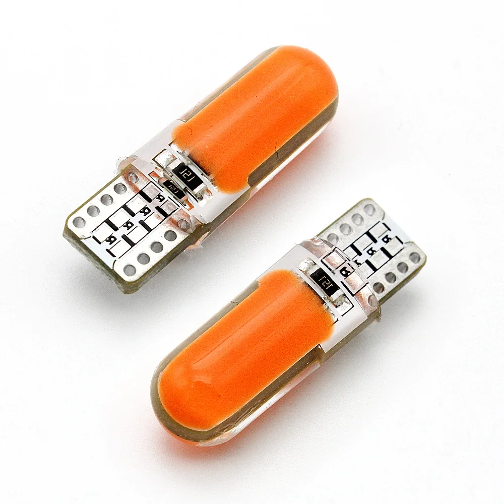 

2 шт. T10 W5W силикагель COB светодиодный Габаритные фонари для автомобиля 194 168 Авто Клин обратный сигнальная Поворотная лампа свет; Цвет красный...