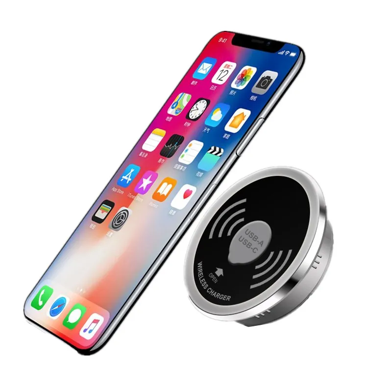 Настольное встроенное Беспроводное зарядное устройство Qi для Iphone 8 X Samsung S6 Edge Plus