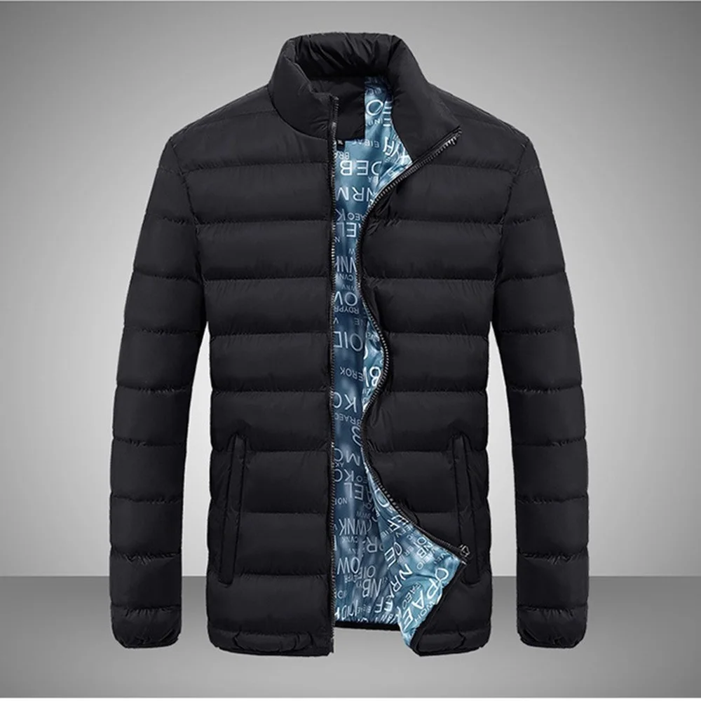 Covrlge Winter Jacket Men 2019 Fashion Stand Collar Male Parka Jacket Mens Solid Thick Jackets Coats Man Winter Parkas MWM069