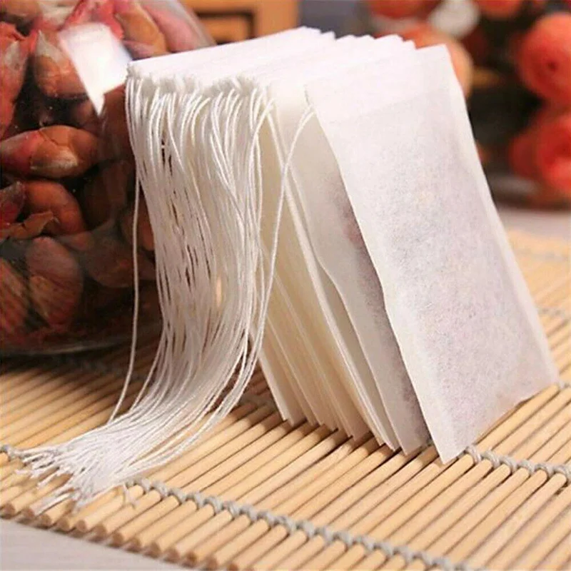 

Disposable Tea Bags Filter Bags for Tea Infuser with String Heal Seal, Food Grade Non-woven Fabric Spice Filters Teabags