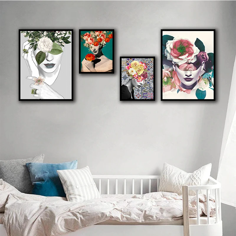 Украшение плакат для девочек комната картины красота цветок женщина