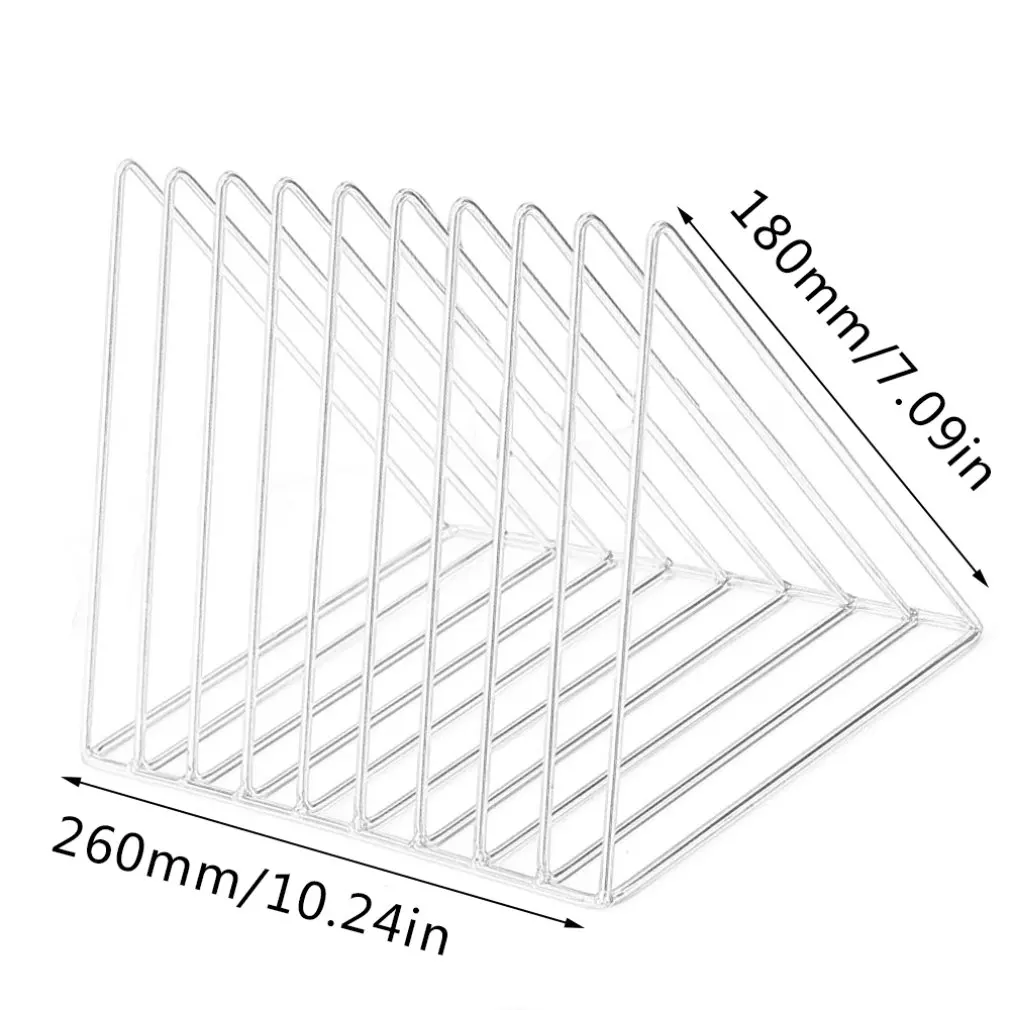 

Nordic Style Ornaments Triangle Rose Gold Book Stand Metal Telescopic Folding Bookshelf Magazine Rack