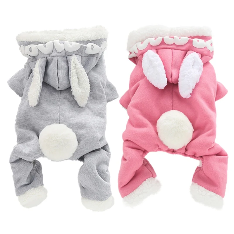 Теплая одежда для собак Милая Дизайнерская куртка с большими кроличьими ушками