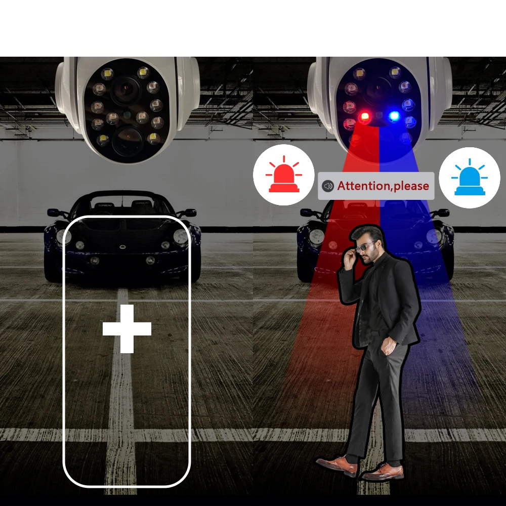 wifi ip camera outdoor video surveillance external protection recorder ptz dual lens 2 8mm 12mm 4x zoom color night free global shipping