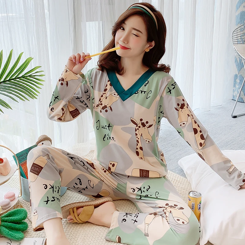 

Одежда для беременных женщин осенняя Пижама для грудного вскармливания комплект для беременных женщин одежда для сна Топ с длинным рукавом...