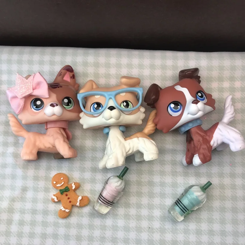 Новый милый щенок колли редкая фигура с 8 аксессуарами|Игровые фигурки и