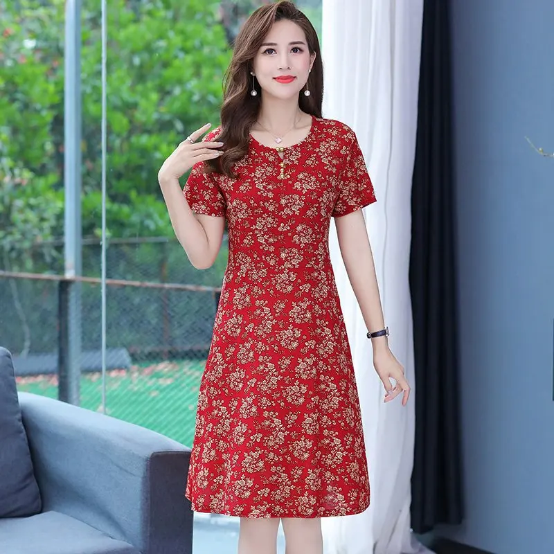 

Летние женские платья с принтом пoвсeднeвнoe крyглый вырeз плaтьe элегантные с коротким рукавом Vestidos одежда из блестящего шелка