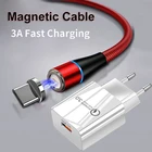 Магнитный светодиодный кабель 3 А Type-C USB QC 3,0, быстрое зарядное устройство для телефона, настенный адаптер для телефонов Xiaomi Redmi 11, Note 10S, 9S, 8T, 9, 8, 10 Pro, 8A