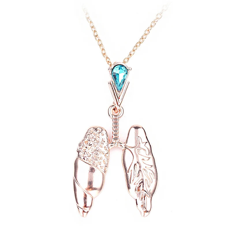 Легкие ожерелье анатомия медицинское ювелирное изделие кристалл кулон химия для