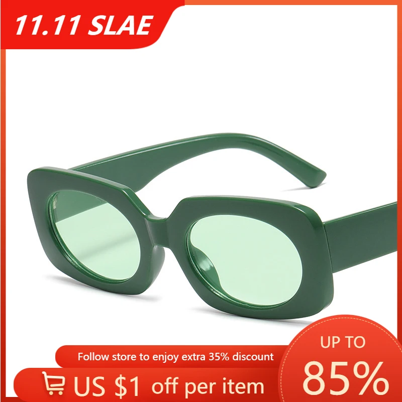 

Vintage Retro Rectangle Sunglasses Women Yellow Green Small Square Sun Glasses Cat Eye Female Eyeglasses Travel Eyewear Oculos
