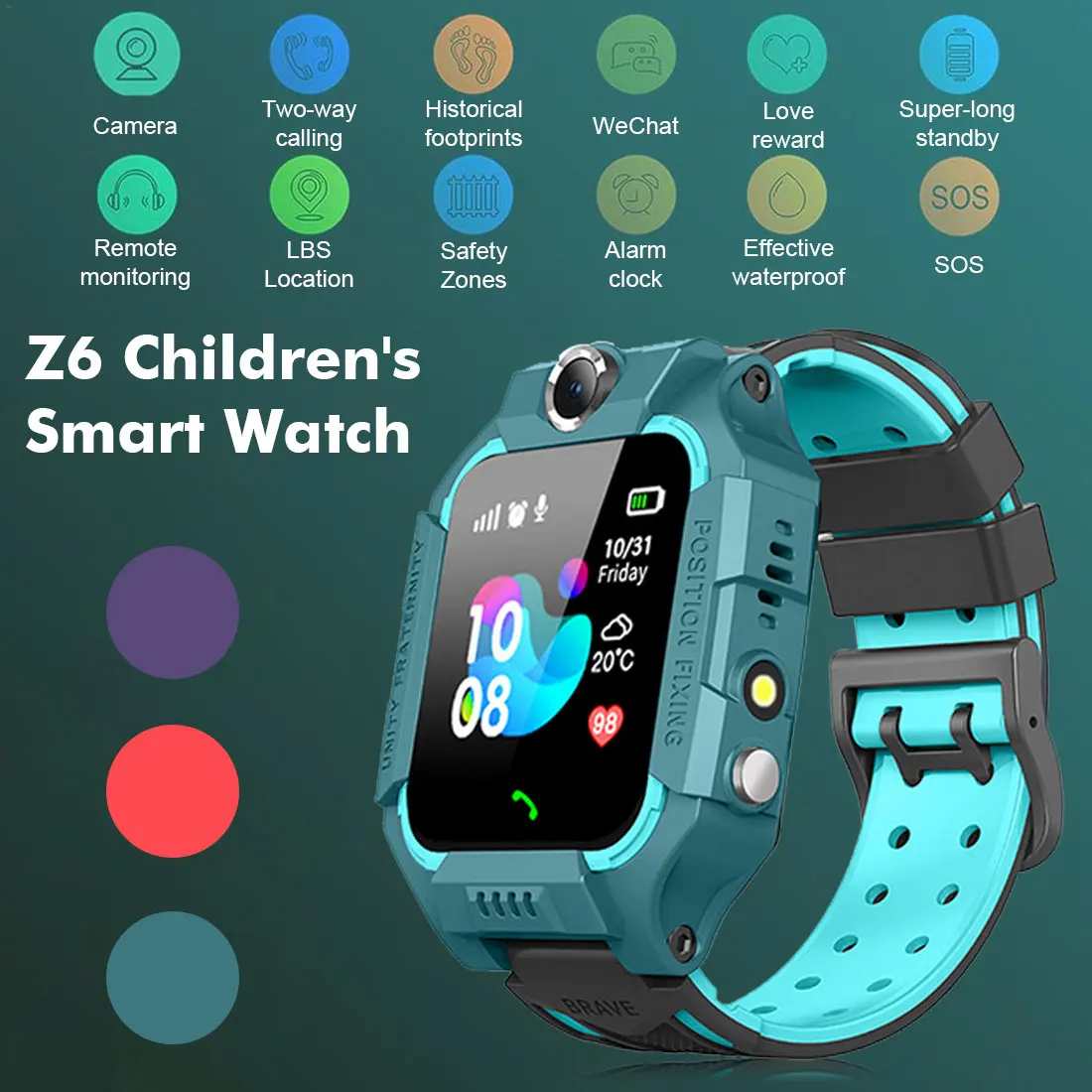 

Children's Watch Call Children's Smart Watch Children's SOS Waterproof Smartwatch Clock SIM Card Location Tracker