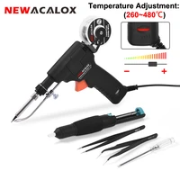 newacalox euus 60w hand held soldering iron fast heating automatically send tin gun soldering tool welding gun home repair tool