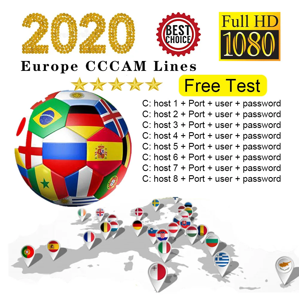 

Hot sale Spain stable cccam 4/6/8 lines for Europe support Portugal Germany Netherlands is compatible with speaker satellite TV
