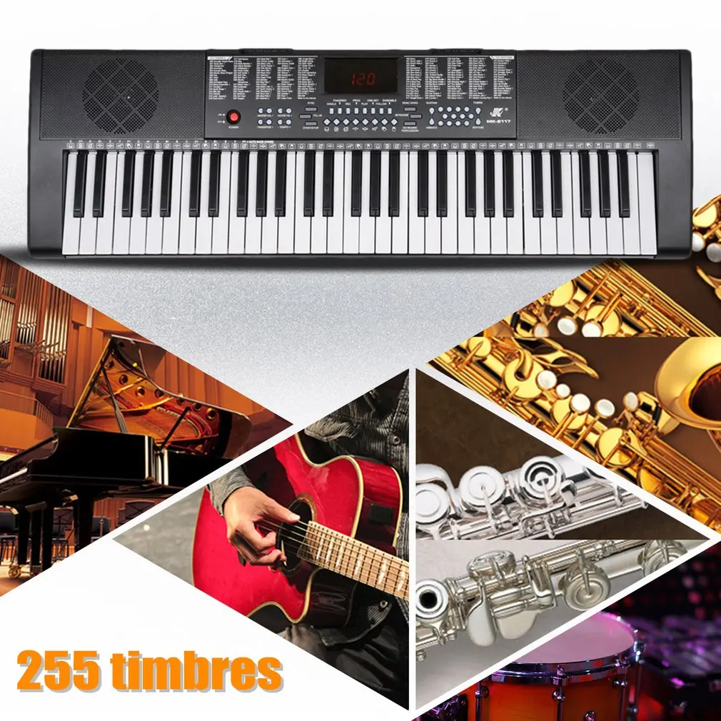 

MK-2117 255 Timbres 255 Rhythms Electronic Keyboard 61 Keys LED Display Electronic Organ 3-Step Lesson Digital Piano