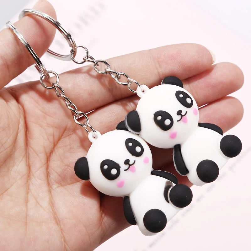 Creative Sweet Panda Keyring Silica Gel Keyring Keychain Key Ring Chain Gift 