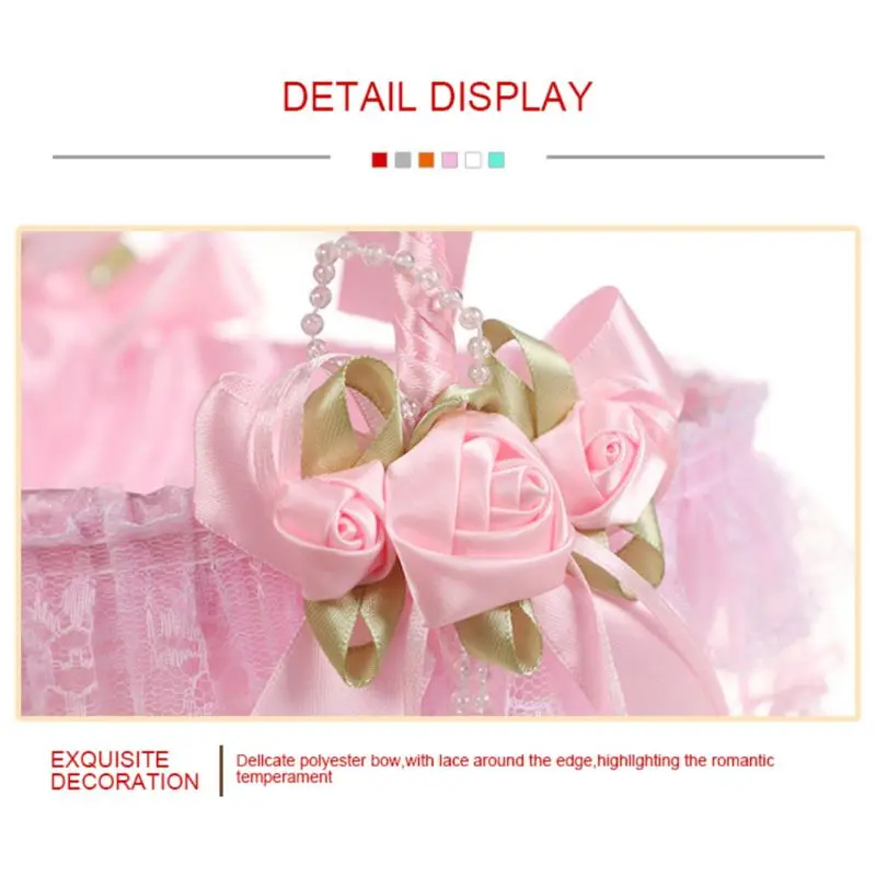 Кружевная Цветочная корзина для девочек декоративная цветов в западном стиле