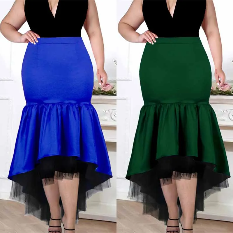 

Patchwork Mermaid Skirt Women High Waist Bodycon Long Robe African Femme Slim Skirts Suits Dubai Ladies Clothes 2021 Katan Jupe