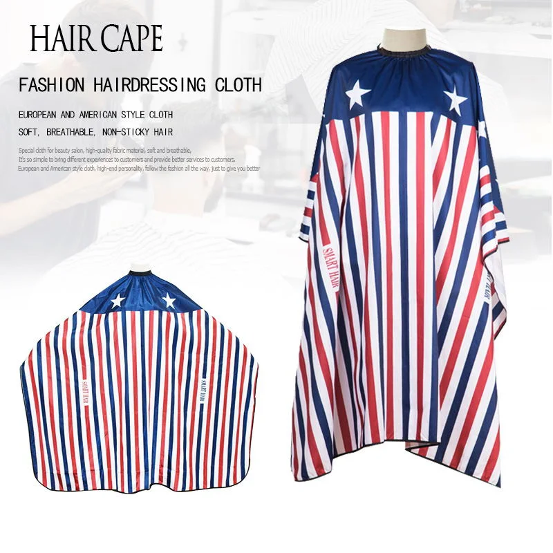 

Professional Adult Haircut Apron Hairdressing Waterproof Shawl Flag Pattern Apron Shawl Hair Dyeing Apron Hair Styling Tool