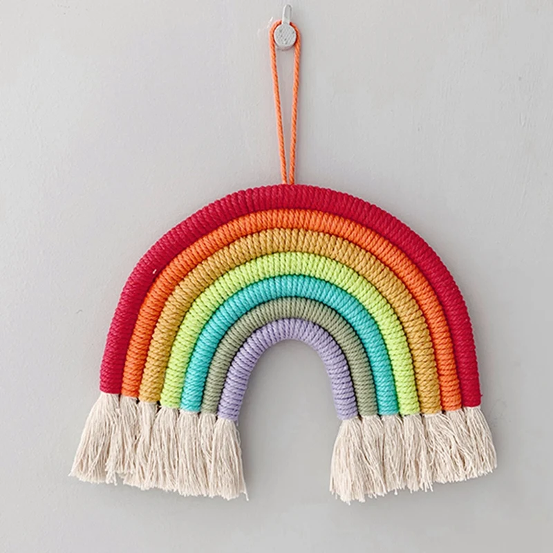 

Ins Decoration Nordic Style Home Wall Kindergarten Children's Room Pendant Hand-Woven Rainbow Ornaments