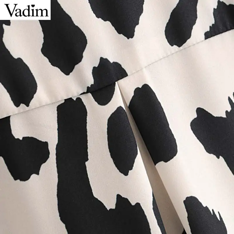 Vadim Женская леопардовая блузка с длинным рукавом животным узором сзади