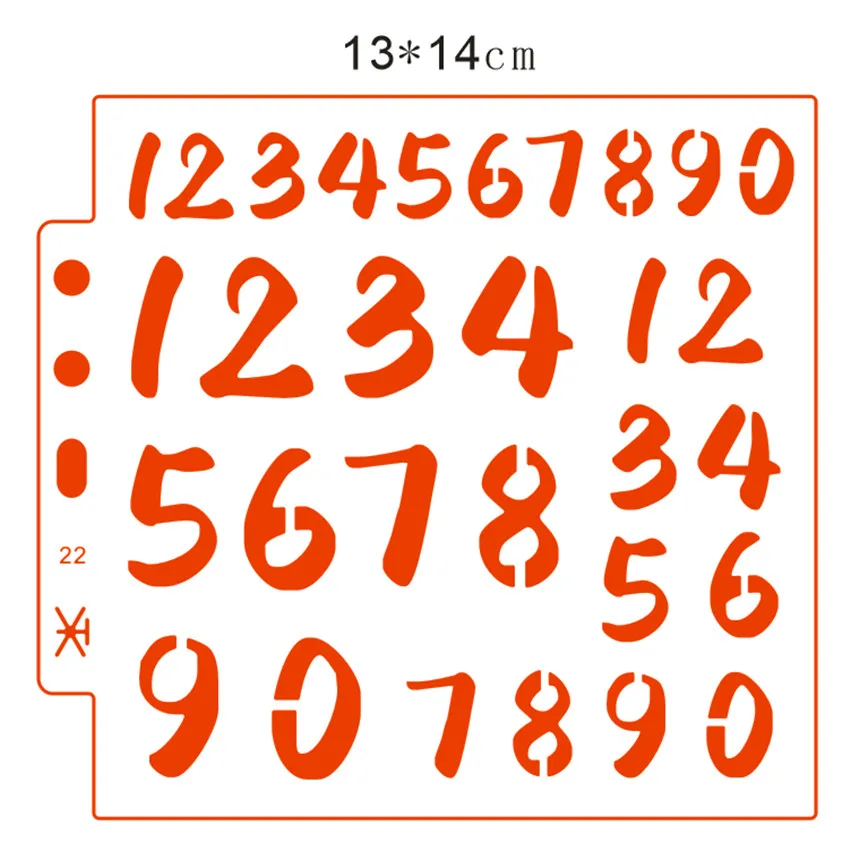 Простые цифровые 13*14 см скрап-трафареты спрей пластичной прессформы щит форма