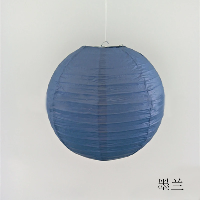 2pcs-dark blue 2 шт. 4/6/8/10/12/14/16 дюймовый круглый одежда для свадьбы, дня рождения Бумага украшения-фонарики, подарок, ремесло, сделай сам, светильник подвесной шар - Цвет: 2pcs-dark blue