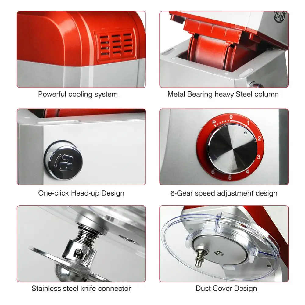 Электрический кухонный миксер 1200 Вт 7л ручной с чашей для смешивания теста