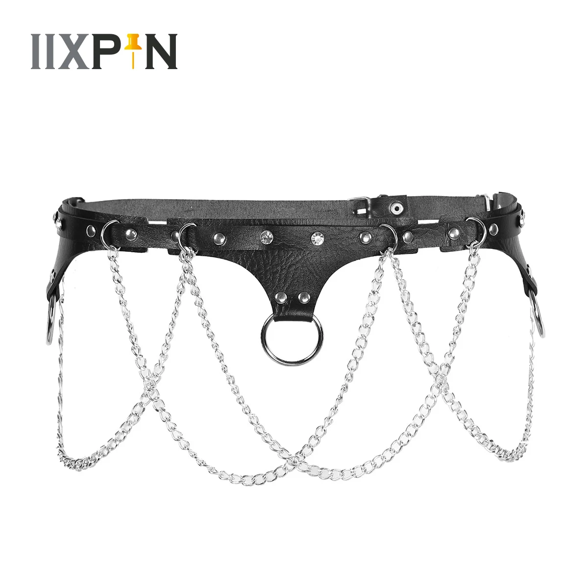 Женский ремень из искусственной кожи регулируемый в готическом стиле с