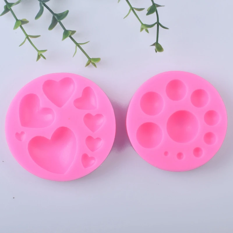 

Round Heart-Shaped Shape Cake Mold Brown Half Ball Sphere Silicone Mold For Chocolate Dessert Mould DIY Decorating Cake