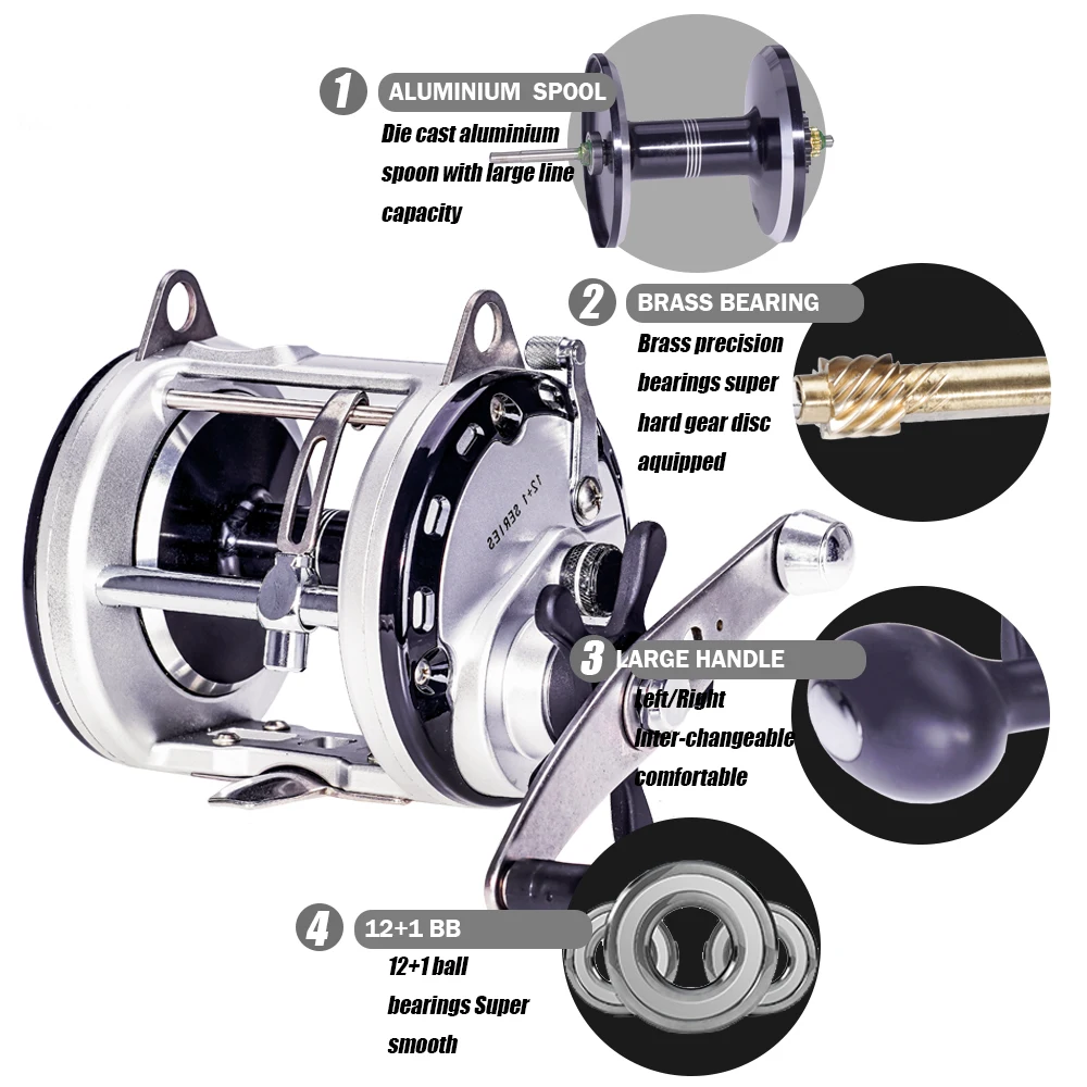 2021 Trolling Drum Fishing Reels Fishing Accessories Peche En Mer Jigging Reel Sea Slow Boat Baitcasting  Carretilha De Pesca