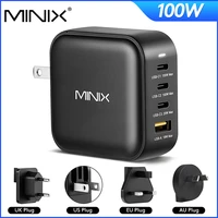 minix neo p3 100w gan usb charger p3 100w fast charger for macbook tablet for iphone xiaomi euusauuk plug adapter