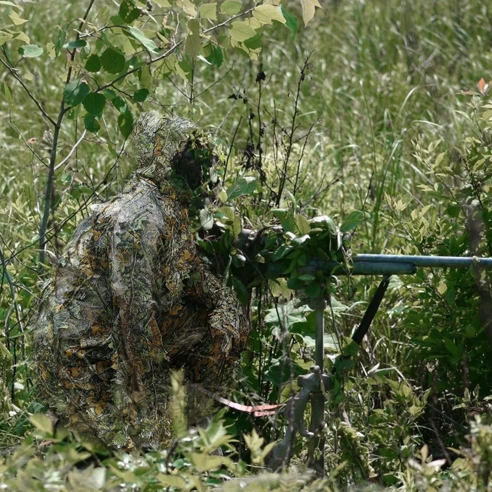 

Hunting clothes Outdoor Ghillie Suits Camouflage Clothes Jungle Suit CS Training Leaves Clothing Hunting Suit Pants Hooded