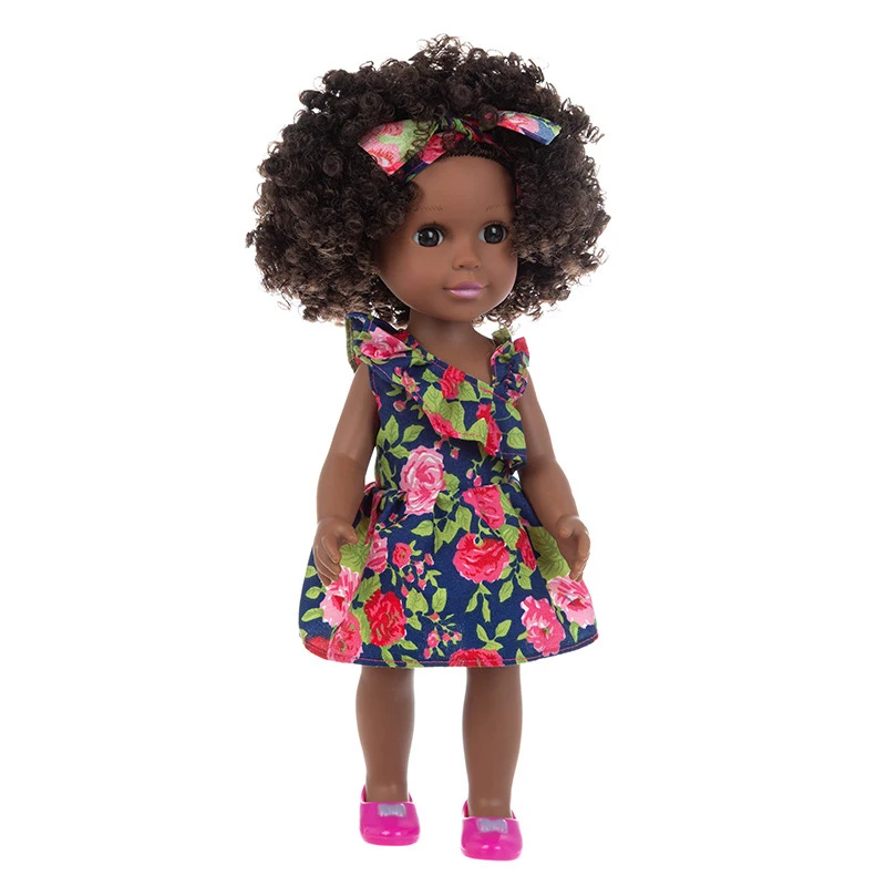 

35cm American Black Doll Handmade Baby Soft Lifelike Children's Toy Newborn Baby Doll Toy Girl Christmas Birthday Gift